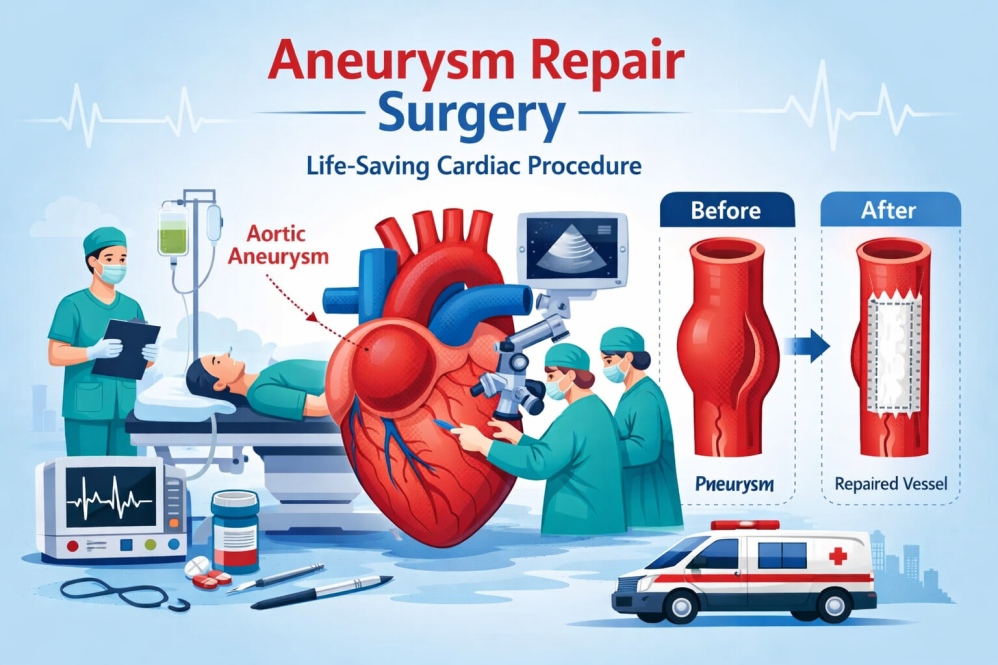 Aneurysm repair surgery in Delhi at the best heart hospital