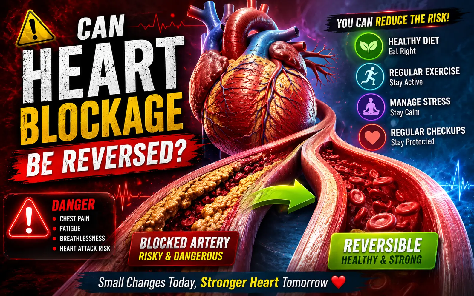 Can heart blockage be reversed Cardiology hospital in Delhi